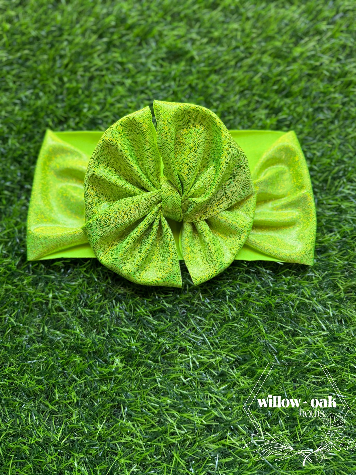 lime holographic headwrap