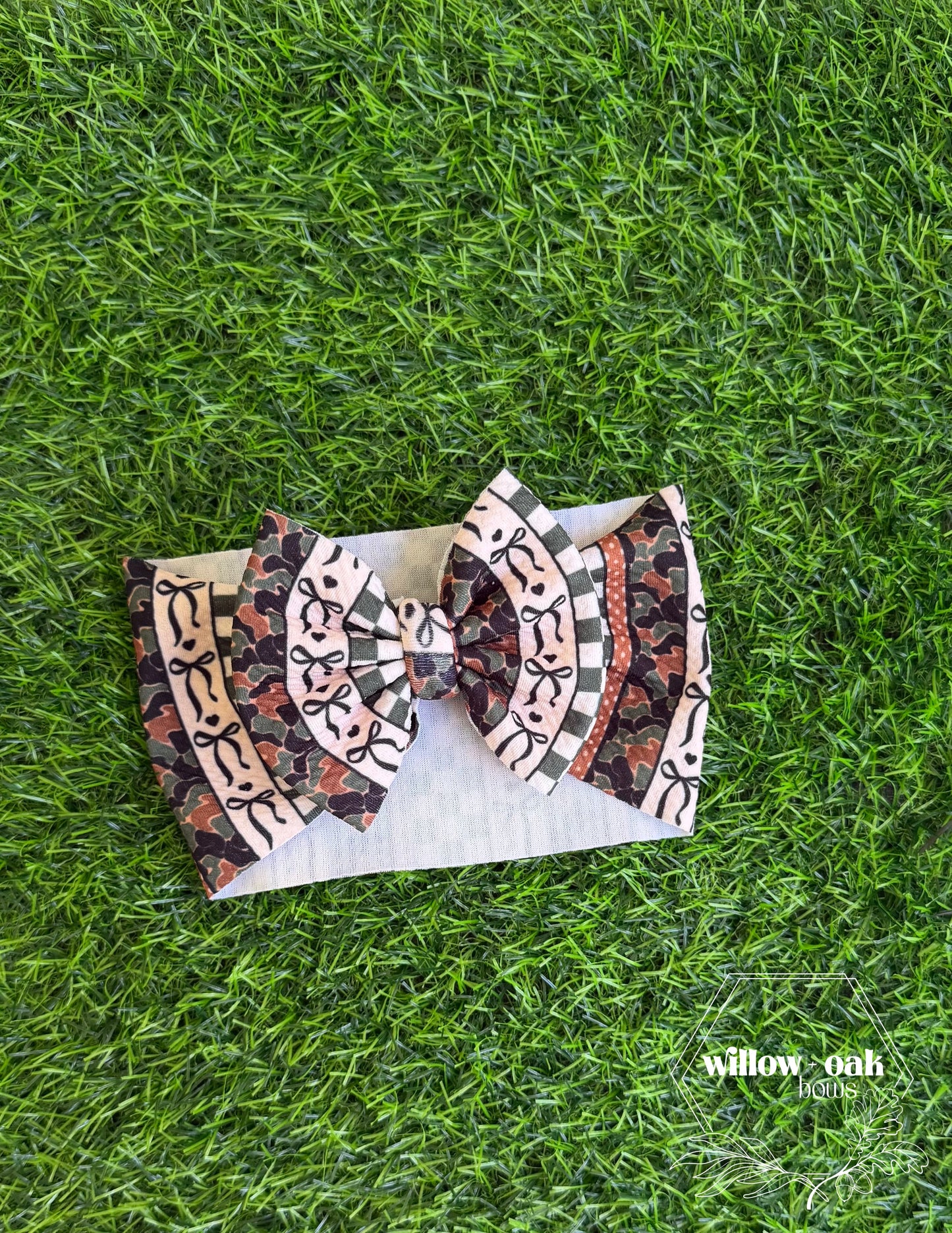 camo check headwrap