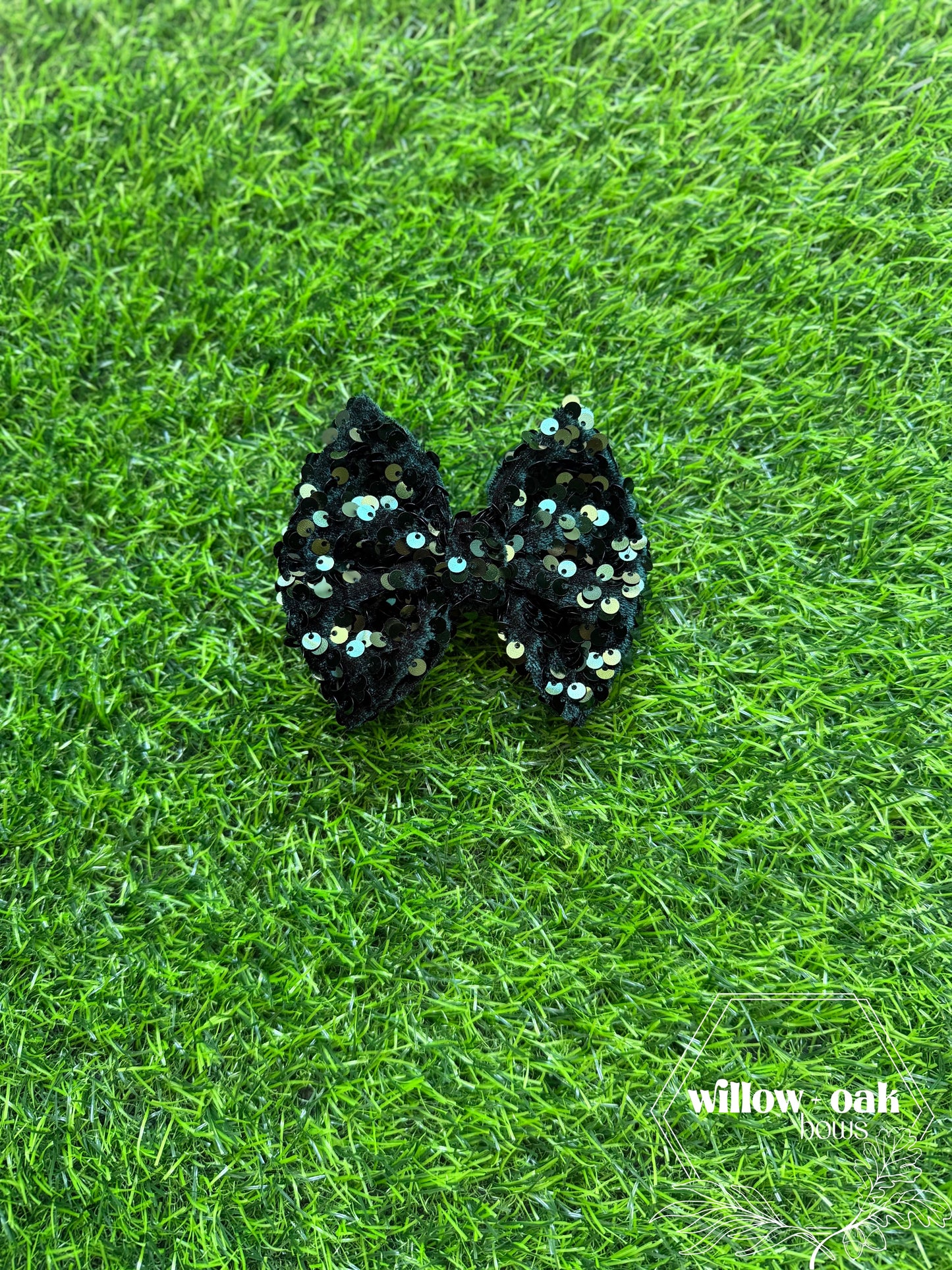 velvet sequin hunter green