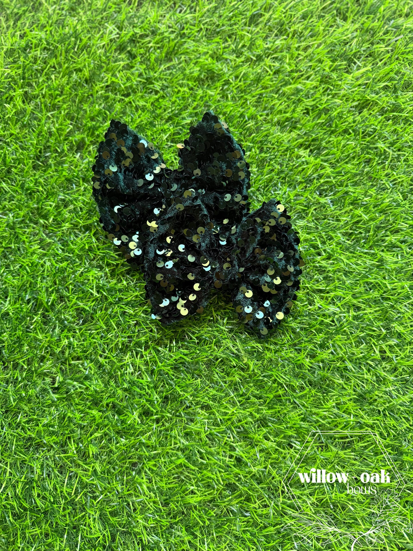 velvet sequin hunter green