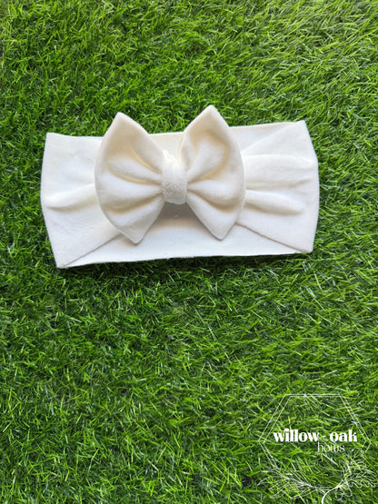 white plush headwrap