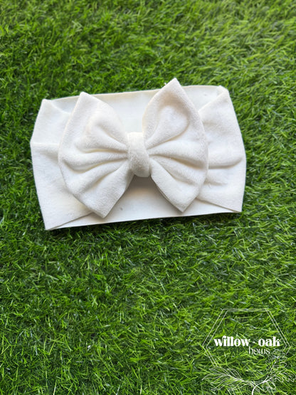 white plush headwrap