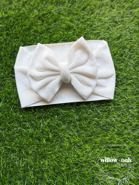white plush headwrap