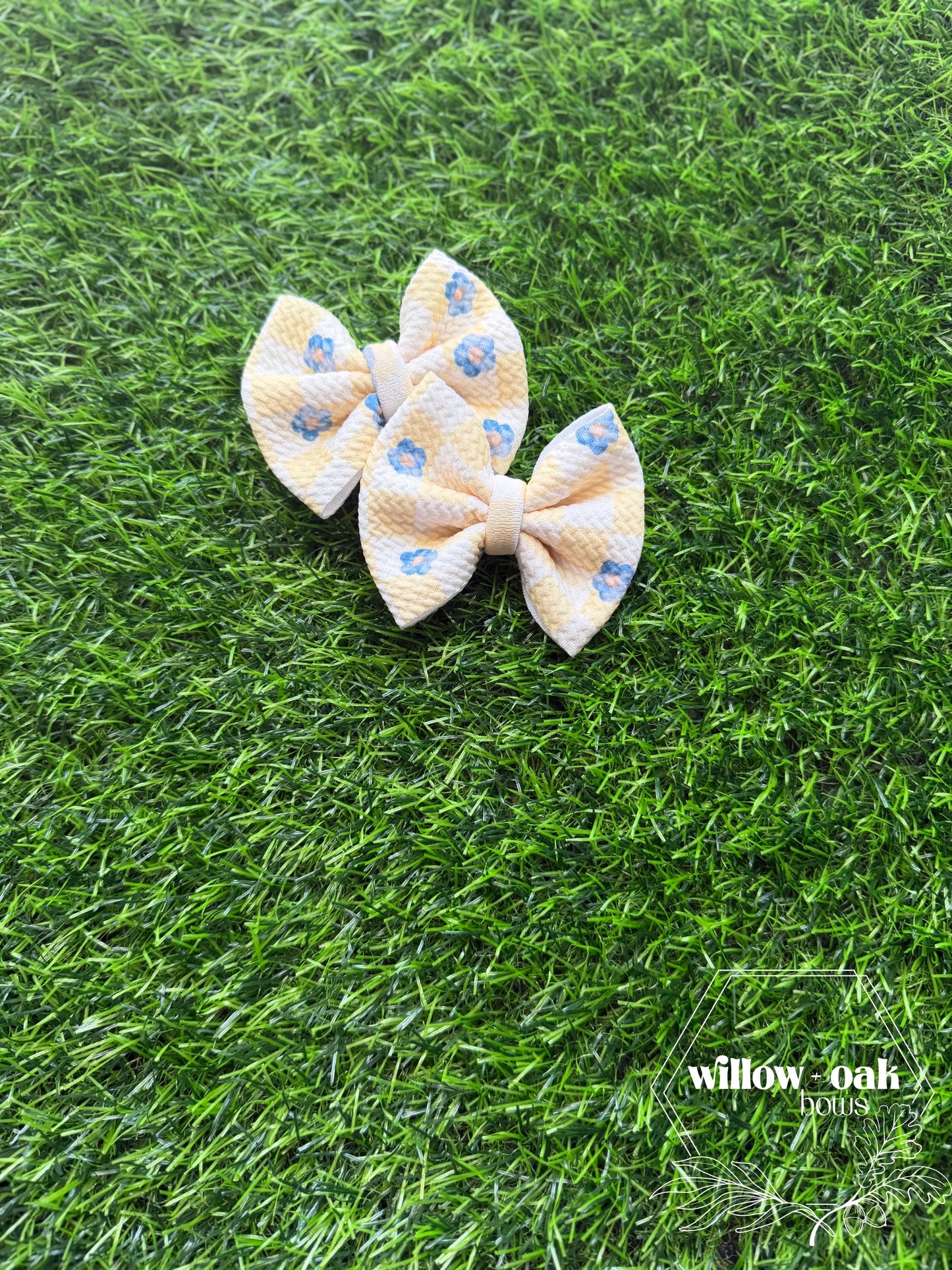 yellow check floral