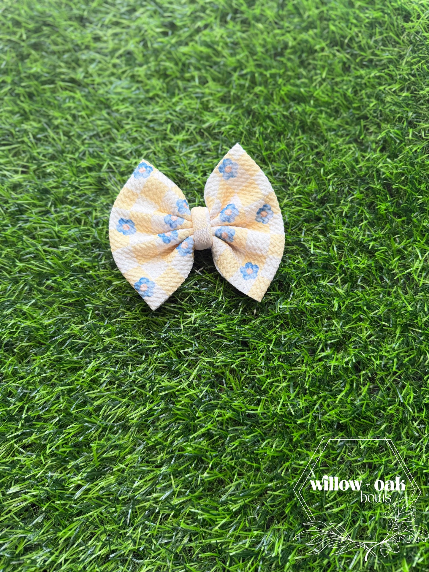 yellow check floral