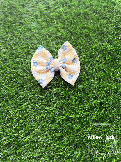 yellow check floral