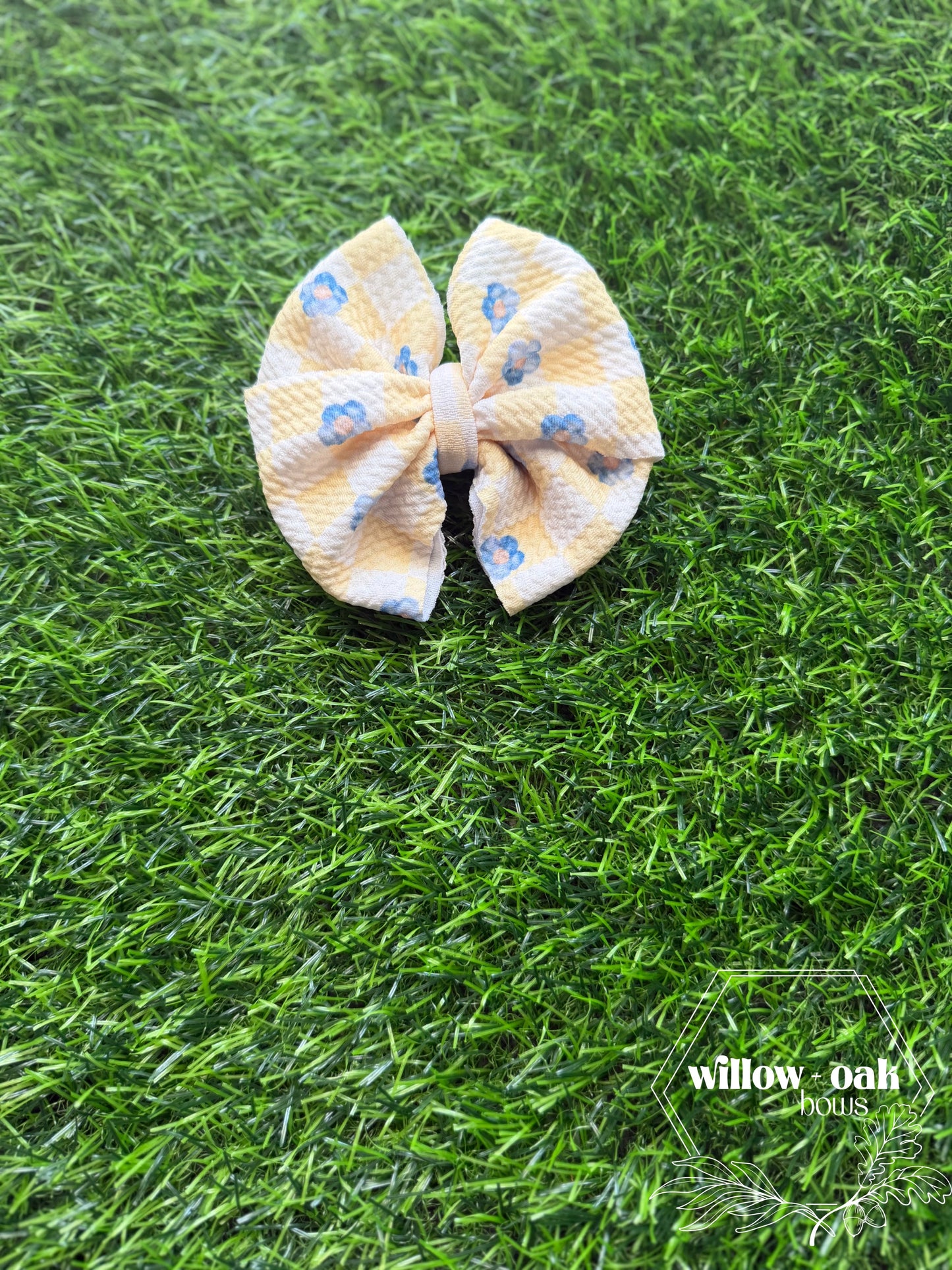 yellow check floral
