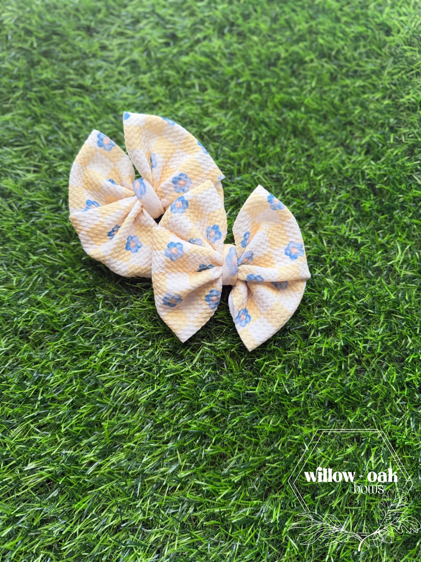 yellow check floral