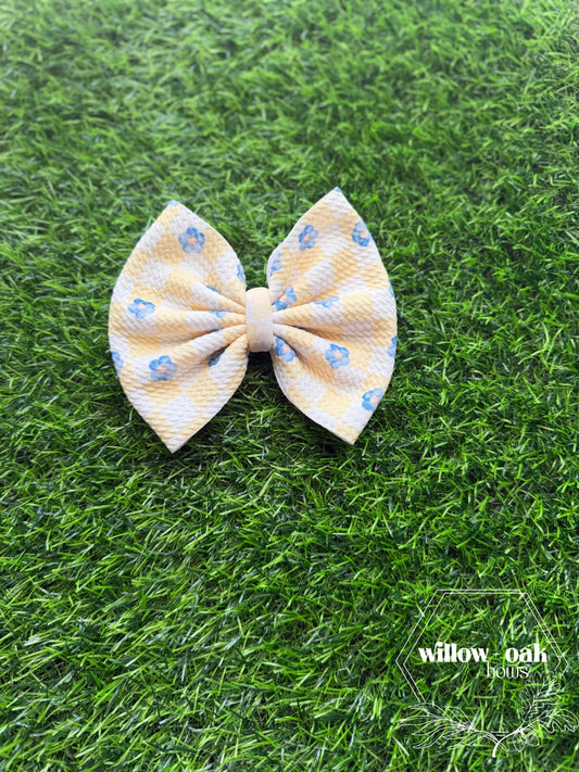 yellow check floral