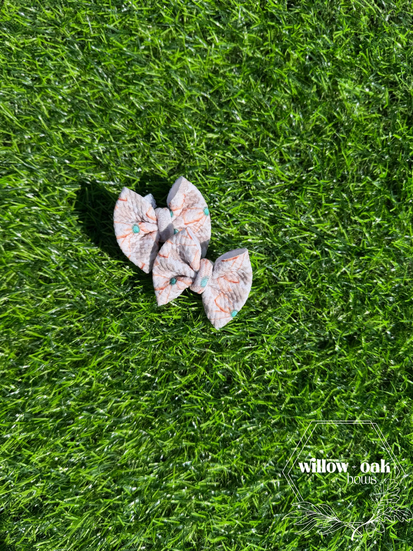 cow print bow w turquoise