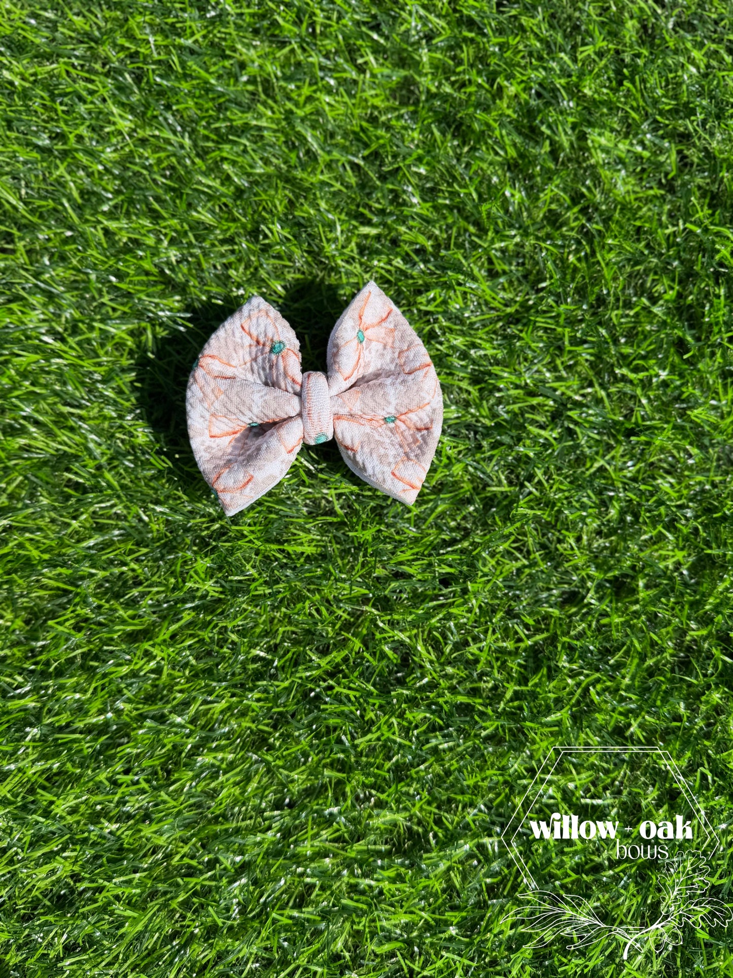 cow print bow w turquoise